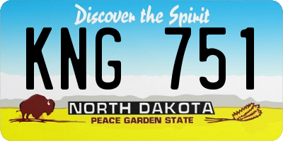 ND license plate KNG751