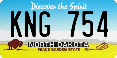 ND license plate KNG754