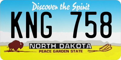 ND license plate KNG758