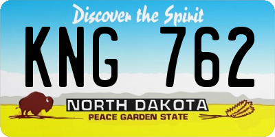 ND license plate KNG762
