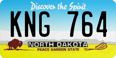 ND license plate KNG764