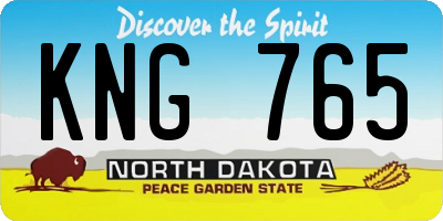 ND license plate KNG765