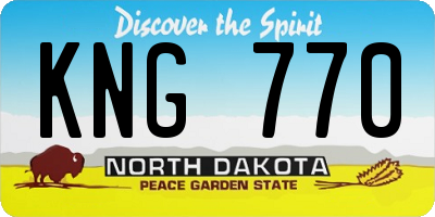 ND license plate KNG770