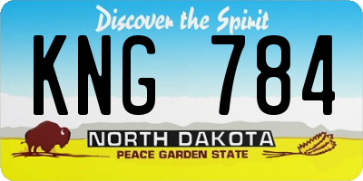 ND license plate KNG784