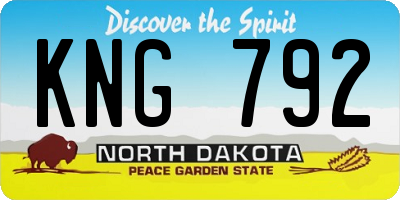 ND license plate KNG792