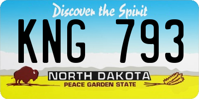 ND license plate KNG793