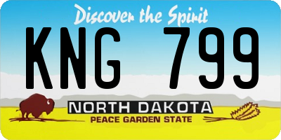 ND license plate KNG799