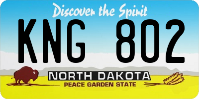 ND license plate KNG802