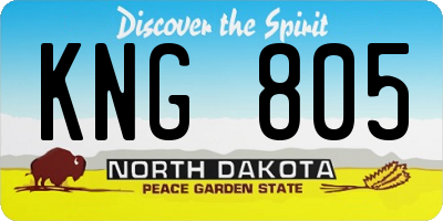 ND license plate KNG805