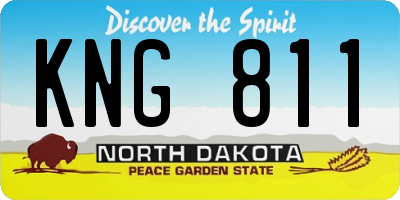 ND license plate KNG811