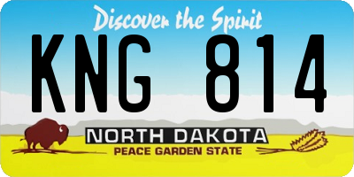 ND license plate KNG814