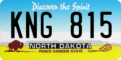 ND license plate KNG815