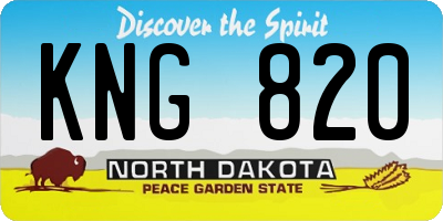 ND license plate KNG820