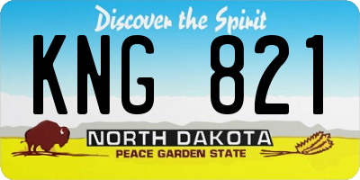 ND license plate KNG821