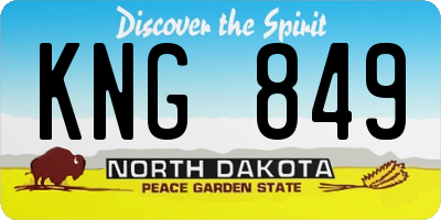 ND license plate KNG849