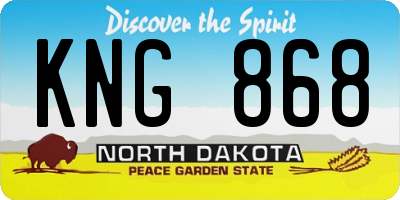 ND license plate KNG868