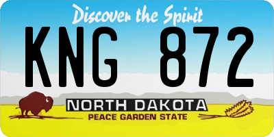 ND license plate KNG872