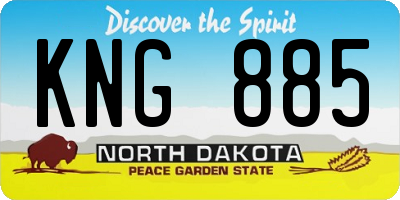 ND license plate KNG885