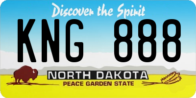 ND license plate KNG888