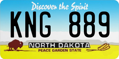 ND license plate KNG889