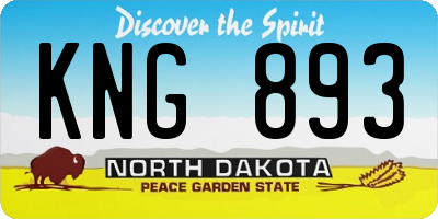 ND license plate KNG893