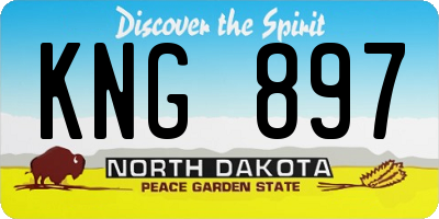 ND license plate KNG897
