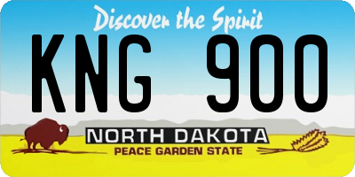 ND license plate KNG900