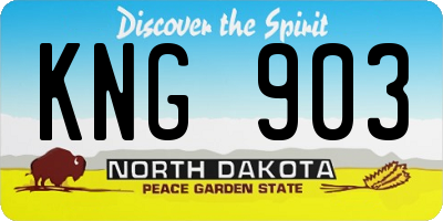 ND license plate KNG903