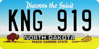 ND license plate KNG919