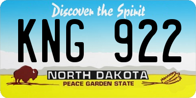 ND license plate KNG922