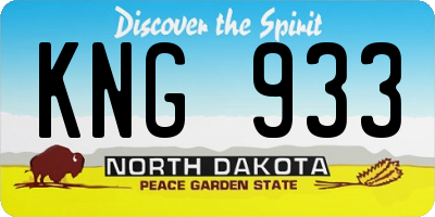 ND license plate KNG933