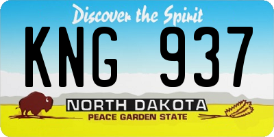 ND license plate KNG937
