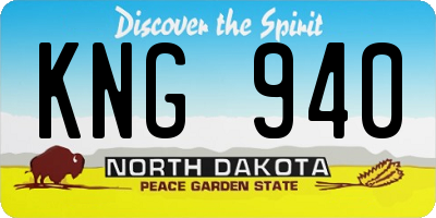 ND license plate KNG940