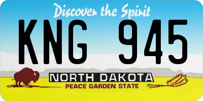 ND license plate KNG945