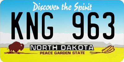ND license plate KNG963