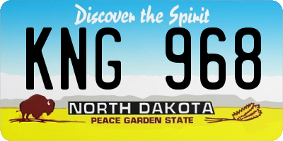 ND license plate KNG968