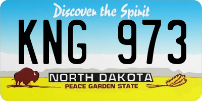 ND license plate KNG973