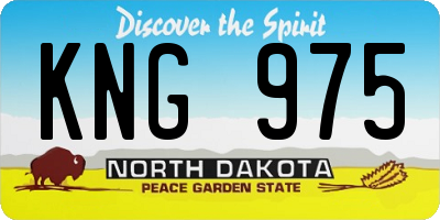 ND license plate KNG975