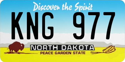 ND license plate KNG977