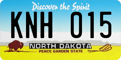 ND license plate KNH015