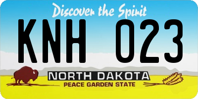 ND license plate KNH023