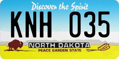 ND license plate KNH035