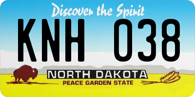 ND license plate KNH038