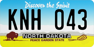 ND license plate KNH043