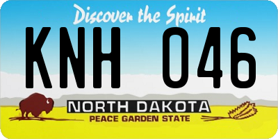 ND license plate KNH046
