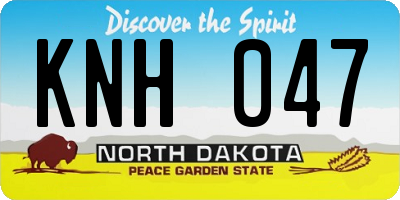 ND license plate KNH047