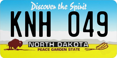 ND license plate KNH049