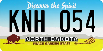 ND license plate KNH054