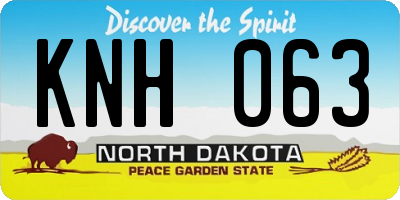 ND license plate KNH063