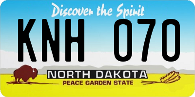 ND license plate KNH070